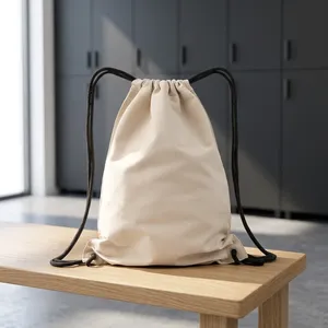 Premium Quality Cotton <b>Drawstring</b> Sports <b>Backpack</b> Bag for Gym Workout and Outdoor Activities Available at Best Price - Product Image 1