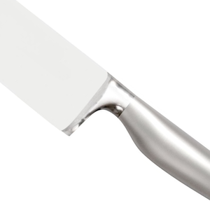 Couteaux de chef avec manche en métal argenté et lame large pour la cuisine domestique, la découpe des légumes et les préparations culinaires quotidiennes. - Product Image 6