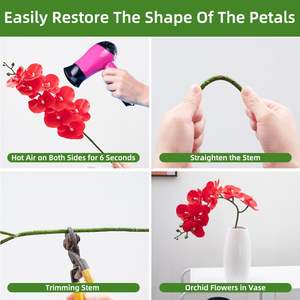 THAF-013 Tiges florales de Phalaenopsis, raffinées brindilles d'orchidées en latex pour la décoration esthétique des pièces et les arrangements floraux de célébration - Product Image 6