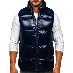 Custom logo Men's Puffer Vest Winter Down Padded Gilets Men's Bubble Vest Men Sleeveless Down <b>Jacket</b> Warm Puffer Vest - Product Image 1