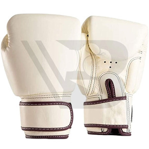 Guantes de Boxeo Blancos de Cuero Genuino con Cordones, Diseño de Logotipo Personalizado, Precio Razonable al por Mayor, Guantes Unisex para Adultos - Product Image 2