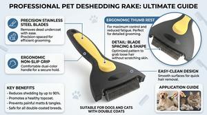 Râteau pour chiens à poils longs - Peigne démêlant professionnel en acier inoxydable et plastique au design simple pour Huskies et Samoyèdes - Product Image 4