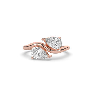 0.7 Ct Lab Diamond <b>Ring</b> Pear Brilliant Cut 925 Sterling Silver Unique Style <b>Thin</b> Band Lightweight Promise <b>Ring</b> Sustainable Stone - Product Image 1