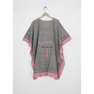 ชุดเดรสผู้หญิงลายพิมพ์อินเดียแบบ Bagru ชุดเดรสสั้นแบบ Kaftan ลายพิมพ์บล็อกทำมือที่ดีที่สุด ชุดเดรสผู้หญิง - Product Image 3