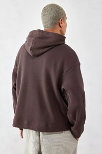 Sweat à capuche thermique en maille gaufrée pour homme, en polyester et coton, style décontracté, à manches longues, avec poignets côtelés et coupe confortable - Product Image 2