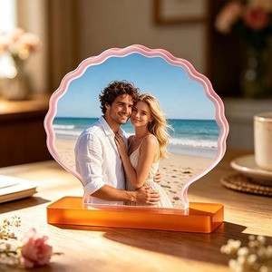 Silicone Photo Frame Mold Heart <b>Shell</b> Shape Epoxy Resin Casting Mold Desktop <b>Ornament</b> DIY Cake Tool - Product Image 3