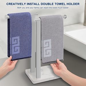 Hand Towel Holder with Balanced Marble Base High Demanding Towel Holder for <b>Bathroom</b> <b>Accessories</b> Available At Lower Price - Product Image 4