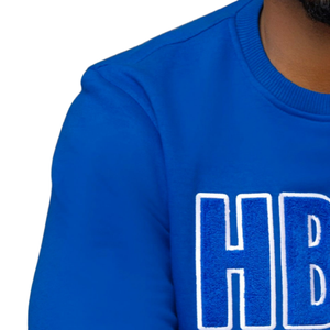 Sudadera Sigma Chenille Azul para Hombre, con Letras Griegas, Cuello Redondo, Premium, para Fraternidad HBCU, Detalle en la Manga 1914 - Product Image 3