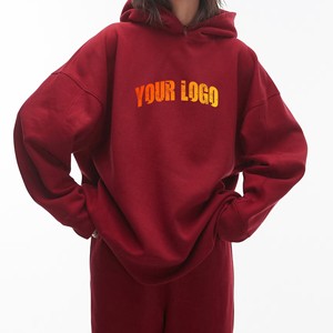 Sudadera con Capucha para Mujer 2026, Unisex, Oversize, de Color Liso, Forro Polar de Algodón, con Logo Estampado Frontal, Estilo Urbano de Otoño, Ajuste Regular - Product Image 1
