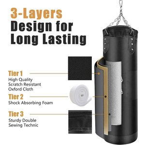Saco de Boxeo Resistente para Entrenamiento de Boxeo y Fitness, Equipo Colgante Duradero para Artes Marciales - Product Image 3