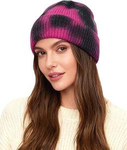 Bonnet tricoté chaud pour homme, style tie-dye personnalisé, rayures décontractées, en laine, collection hiver 2025-2026 - Product Image 3