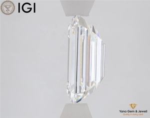 Diamante cultivado en laboratorio CVD de 2.50 quilates, forma esmeralda, color E, claridad VVS1, con certificado IGI, para anillo de compromiso personalizado. - Product Image 3