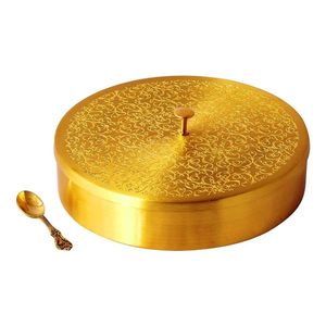 Brass <b>Masala</b> <b>Box</b> For Traditional Spice Organization And Household Kitchen Storage Solution - Product Image 1