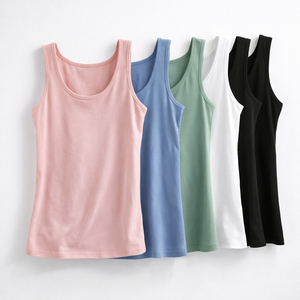 Custom Logo <b>Women</b> Tank Top Lightweight Gym <b>Sleeveless</b> <b>Shirt</b> Wholesale Summer Cotton Tank Top Stretch Fitness Apparel - Product Image 1