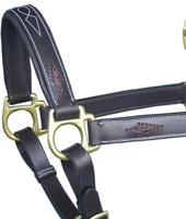Harnais de cheval en cuir tressé rembourré en polaire, élégant et réglable, avec boucles en alliage de zinc confortables et durables, personnalisable