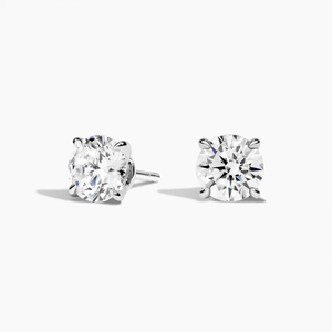 Pendientes de Diamantes Redondos con Corte Brillante, Clásicos para Uso Diario, Color G, Joyería de Diamantes Cultivados en Laboratorio para Mujer - Product Image 1