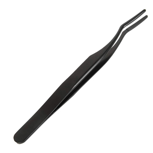 Pince à épiler pour cils en acier inoxydable, durable, réutilisable, à pointe inclinée, marque privée, HEX-EA-26 - Product Image 2