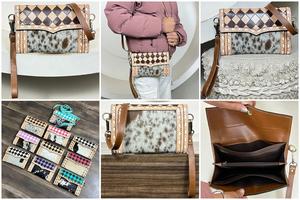 Bolso Bandolera Multifuncional Personalizado, Hecho a Mano, con Diseño a Cuadros, Mini Bolso de Cuero Vacuno de Alta Calidad, Bolso de Mano Tipo Clutch para Mujer - Product Image 3