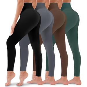 Leggings de Cintura Alta para Mujer, Color Sólido, Tejido Elástico, para Yoga y Ejercicio, Estilo Push-Up, para Todas las Temporadas - Product Image 5