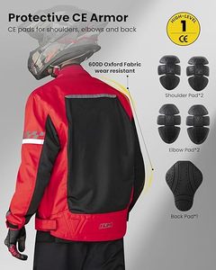 Chaqueta de Motocicleta ILM para Hombre, Manga Larga, Cortavientos, con Bloques de Color, para Todas las Estaciones, Ropa de Carreras - Product Image 2