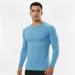 Customized Your Own Logo Design MMA BJJ Martial Arts Jiu Jitsu Wear Long Sleeves <b>Compression</b> Rash Guards for <b>Men</b> - Product Image 3