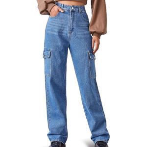 Pantalones acampanados de nueva tendencia, pantalones vaqueros rectos de gran tamaño de lujo vintage apilados, pantalones vaqueros grises de pierna ancha, monos holgados para mujer - Product Image 4