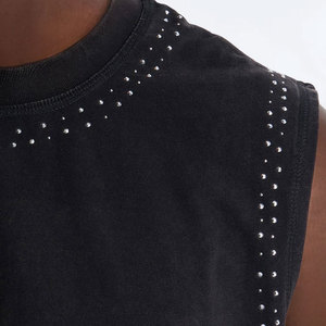 เสื้อกล้ามคอกลมทรงหลวม ดีไซน์ประดับเพชรเทียมสำหรับผู้ชาย รุ่นใหม่มาแรง แฟชั่นสุดฮิต ใส่สบายสำหรับฤดูร้อน ทรงบ็อกซี่ฟิต - Product Image 6