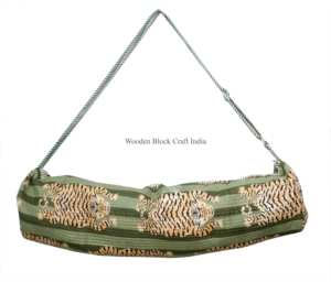 Sac de yoga élégant imprimé tigre, fermeture éclair, tissu en coton, sangle réglable, unisexe, moderne, sac de sport d'extérieur - Product Image 3