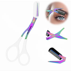 Peigne antidérapant tondeuse à sourcils ciseaux pour femmes hommes tondeuse à sourcils ciseaux en acier inoxydable sourcils ciseaux - Product Image 3
