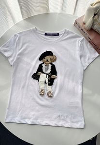 Camiseta de Manga Corta Casual de Primavera/Verano Little Bear 26 para Mujer, 100% Algodón, Bordado 3D con Parches - Product Image 6