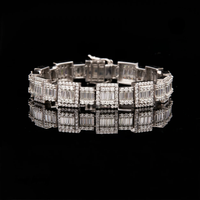 Bracelet en perles d'eau douce de qualité VVS1 géométriques, chaîne en alliage plaqué argent, bijoux vintage pour femmes et hommes, cadeau