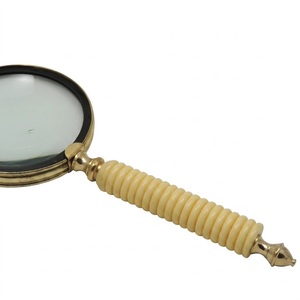 Loupe de poche antique en laiton avec manche en os d'animal de haute qualité pour la lecture de livres, de cartes, de bijoux et l'utilisation au bureau - Product Image 2