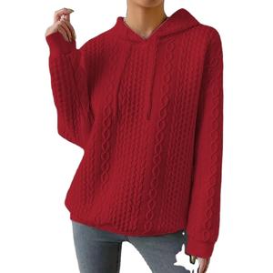 Otoño Invierno nueva llegada mujeres moda coreana Casual suelta Sudadera con capucha manga larga Tops en gris Terry tela pulóveres sudaderas - Product Image 3