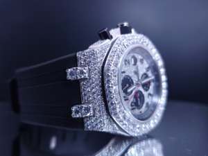 Montre de luxe en moissanite VVS avec bracelet en caoutchouc, entièrement sertie de diamants, automatique, mécanique, style hip-hop pour hommes - Product Image 5