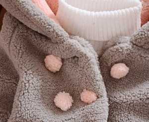 Sudadera con Capucha para Niños Pequeños, Niños y Niñas, con Orejas de Oso, Suave y Cálida, de Forro Polar, con Cierre, Chaquetas y Ropa Exterior para Bebés - Product Image 3