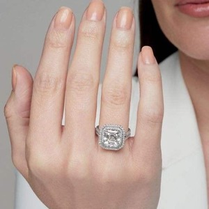 New Design Natural Diamond VVS IGI Certified Hip Hop Engagement <b>Ring</b> Custom Luxury <b>Iced</b> Silver Plated Brilliant Cut for Women - Product Image 1