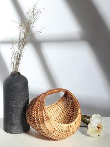 Cesta de madera maciza, cesta de bambú, cesta de mimbre, cesta de caña, cesta de madera hecha a mano, cesta de madera ecológica - Product Image 3