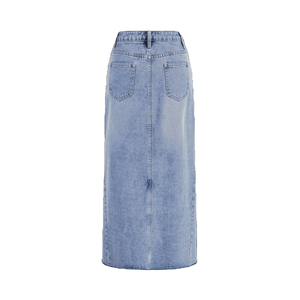 Unique Cotton Denim Jean Cargo Skirt For Women Slit High Waist Long Skirt OEM Wholesale Summer Streetwear Fashion Casual Wear - Product Image 2