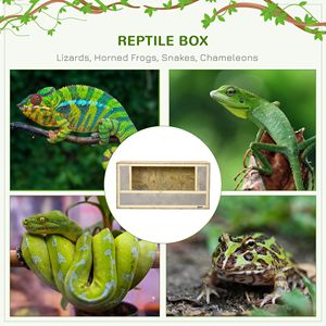 Terrario per Camaleonti, Lucertole, Serpenti, Rane e Rettili 80x40x40 cm con Porta Scorrevole e Lampada Riscaldante in PC - Product Image 4
