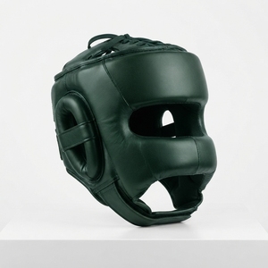 Casque de boxe en cuir de qualité supérieure, professionnel, avec lacets sur le dessus et protection des joues - Product Image 5