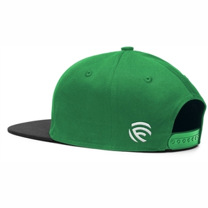Gorra Snapback Personalizada de 6 Paneles en Dos Tonos – Gorra Urbana Premium Verde y Negra con Visera Plana al por Mayor OEM - Product Image 5