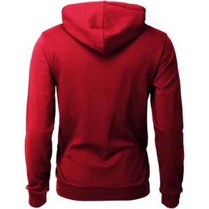 Sweat-shirt à capuche rouge pour homme, coupe classique, décontracté, manches longues, avec poche, vêtement d'automne, en coton tricoté French Terry - Product Image 2