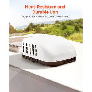 เครื่องปรับอากาศแบบติดหลังคา RV ขนาด 15000 BTU แบบไม่ใช้ท่อ ดีไซน์เงียบ 65 เดซิเบล พร้อมระบบจอดอัตโนมัติและกล่องกระจายลม พร้อมแผงควบคุมการทำงาน - Product Image 6