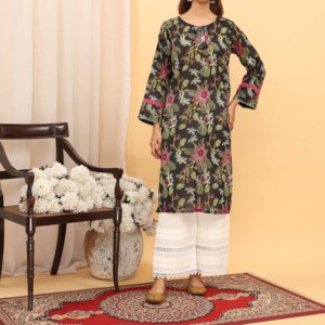 1PC Pret Black Digital Printed PS5188 Cocktail Dress Elegant Lawn Shirt - Product Image 3