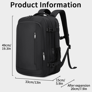 POSO Business Commute 17 Inch Laptop <b>Bag</b> Striped Zipper Waterproof Fabric Wet Dry Separation Vacuum <b>Compression</b> Tactical - Product Image 2