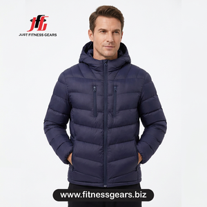 Custom OEM Men Hooded Puffer Jacket Waterproof Outdoor Winter Heavyweight <b>Bubble</b> <b>Coat</b> With Chest Pockets - Product Image 3