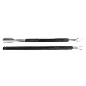 Pousse-ongles double tête réutilisable en acier inoxydable pour manucure avec poignée texturée - Product Image 3