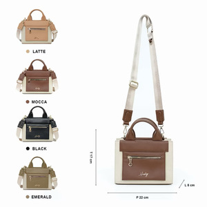 Sac à main en PU pour femme Hody avec fermeture à glissière, doublure en satin, design de mode luxueux, contraste de couleurs, utilisation quotidienne - Product Image 2