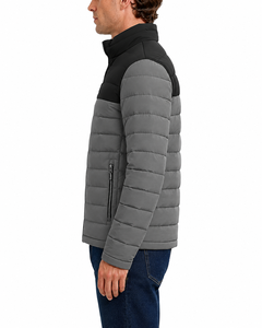 2026 New Arrival Casual Coated Hooded Puffer <b>Jacket</b> for <b>Men</b> <b>Lightweight</b> Winter Wear Zipper Front <b>Waterproof</b> - Product Image 3