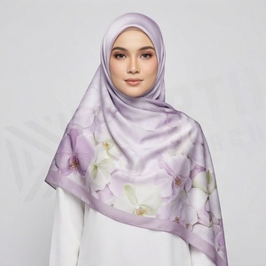 Women Floral <b>Chiffon</b> Hijab Digital Print Breathable Daily Wear Middle East Ethnic <b>Scarf</b> Shawl - Product Image 2